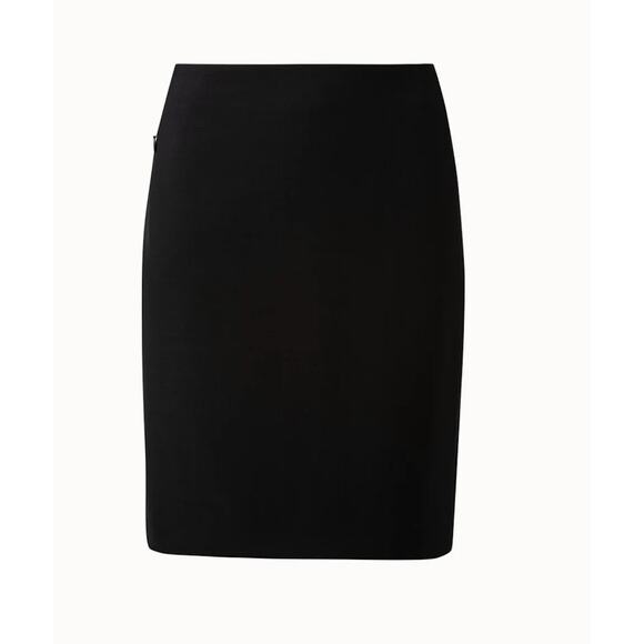 Akris Black Wool Blend Pencil Skirt 4 Hem Slits Front & Side Zippers 6 - Picture 1 of 13